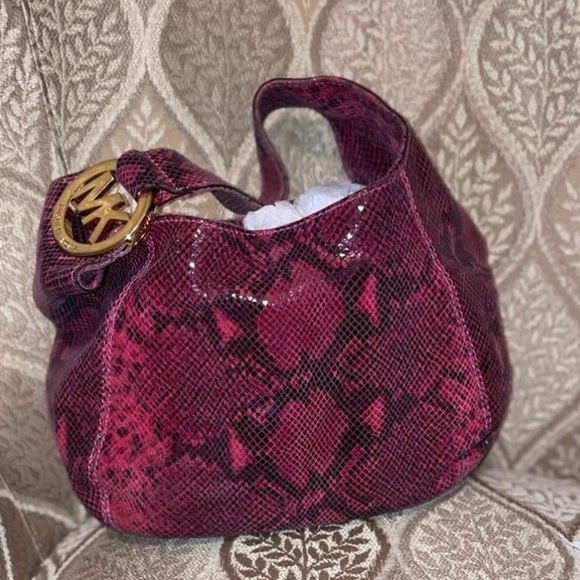 MK Pink Snakeskin Bag - Picture 2 of 7